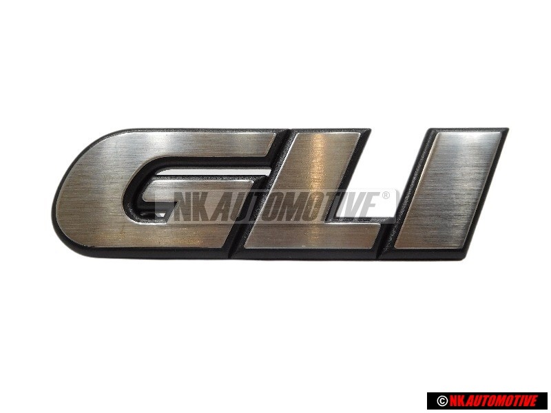Original VW GLI Front Grill Badge Emblem Brushed Silver - 165853679F