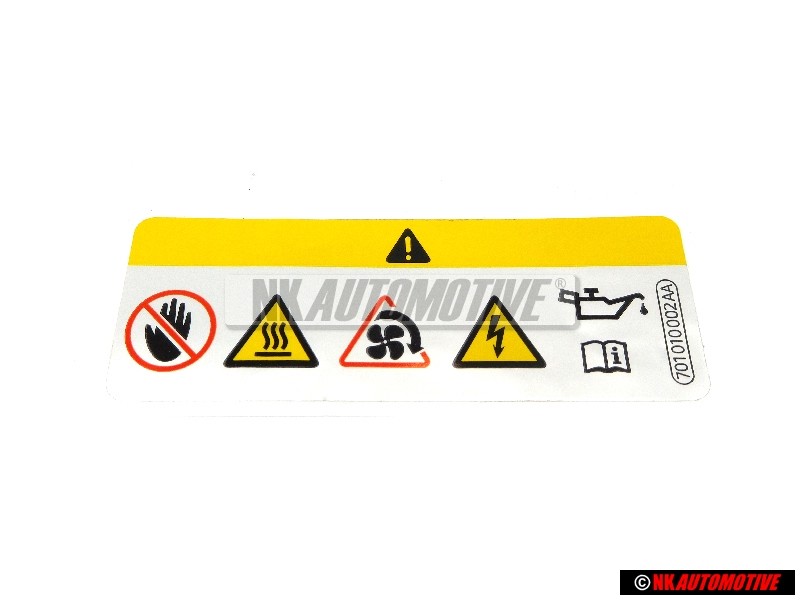 Original VW Warning Sticker - 701010002AA