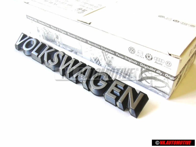 Original VW VOLKSWAGEN Rear Boot Badge Emblem Brushed Silver - 321853685C GX2