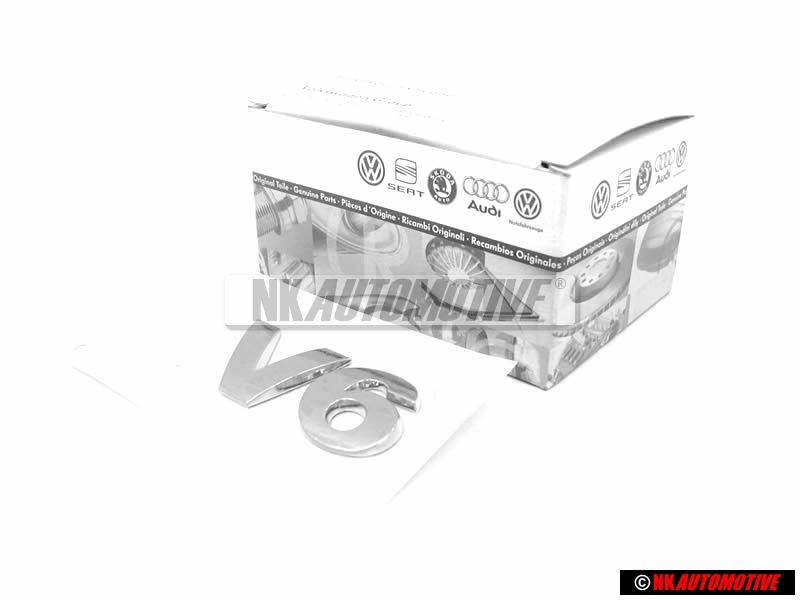 Original VW V6 Rear Boot Badge Emblem Chrome - 3B0853675C 739