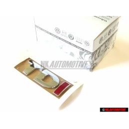 Original VW TDI Rear Boot Chrome Red Badge Emblem - 3B0853675ABGQF