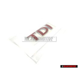 Original VW TDI Rear Trunk Boot Badge Emblem Red - 1J0853675ACGQF