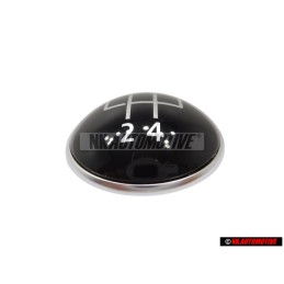 Original VW 5 Speed Gear Shift Knob Emblem Badge Chrome Black - 1K0711144H