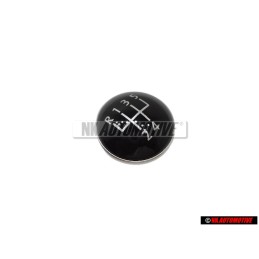 Original VW 5 Speed Gear Shift Knob Emblem Badge Chrome Black - 1K0711144H