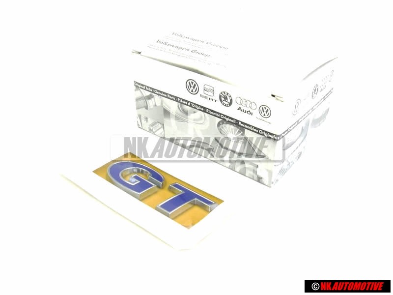 Original VW GT Rear Boot Badge Emblem Silver Blue - 6R0853675S AFL