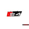 Original Audi S4 Front Grill Badge Emblem Black Chrome Red - 8D0853736E 2ZZ