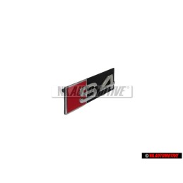 Original Audi S4 Front Grill Badge Emblem Black Chrome Red - 8D0853736E 2ZZ
