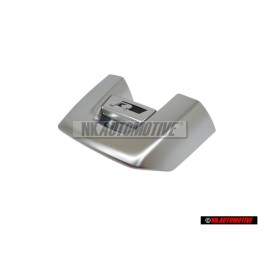 Original VW Steering Wheel R Badge Emblem Aluminium - 1K8419685B POP