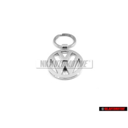 Original VW Logo Keychain Keyring Silver Chrome - 000087908