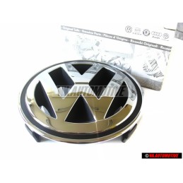 Original VW Front Grill Badge Emblem Chrome R32 - 3D7853600 MQH