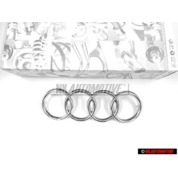 Original Audi Rings Front Grill Badge Emblem Chrome - 443853605