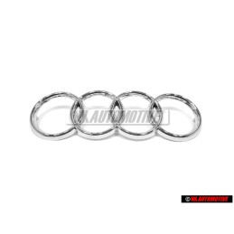 Original Audi Rings Front Grill Badge Emblem Chrome - 443853605