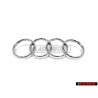 Original Audi Rings Front Grill Badge Emblem Chrome - 443853605