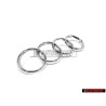 Original Audi Rings Front Grill Badge Emblem Chrome - 443853605