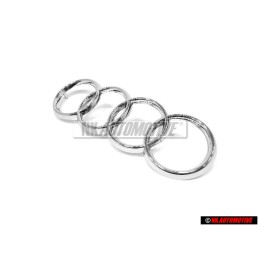 Original Audi Rings Front Grill Badge Emblem Chrome - 443853605