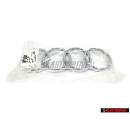 Original Audi Rings Front Grill Badge Emblem Chrome - 443853605