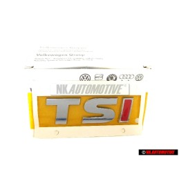 Original VW TSI Rear Badge Emblem Chrome Red - 5G0853675A JZQ