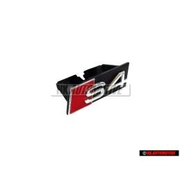 Original Audi S4 Front Grill Badge Emblem Black Chrome Red - 8H0853736A 2ZZ