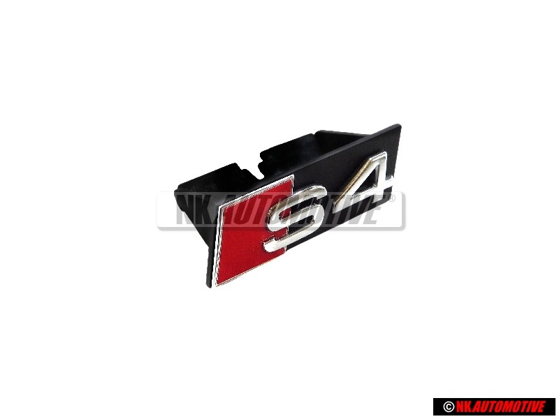 Original Audi S4 Front Grill Badge Emblem Black Chrome Red - 8H0853736A 2ZZ