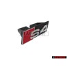 Original Audi S4 Front Grill Badge Emblem Black Chrome Red - 8H0853736A 2ZZ