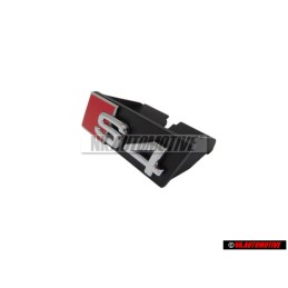 Original Audi S4 Front Grill Badge Emblem Black Chrome Red - 8H0853736A 2ZZ