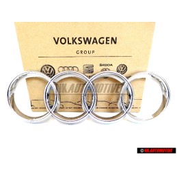 Original Audi Rings Front Grill Badge Emblem Chrome - 8Z0853605 2ZZ