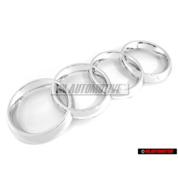 Original Audi Rings Front Grill Badge Emblem Chrome - 8Z0853605 2ZZ