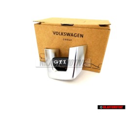 Original VW GTI Steering Wheel Badge Emblem Chrome Black - 5K0419685P UTF