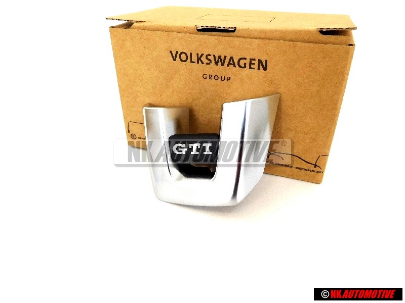 Original VW GTI Steering Wheel Badge Emblem Chrome Black - 5K0419685P UTF