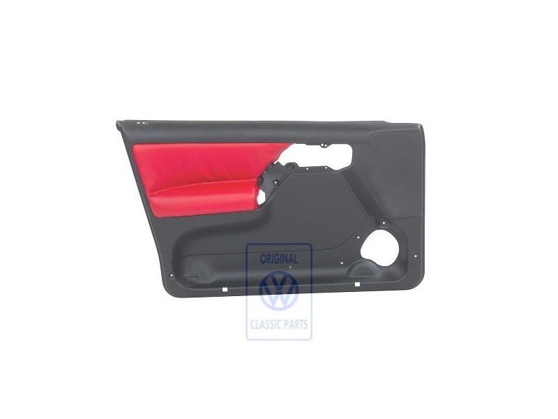 Original VW Door Trim (Leather/Leatherette) Black/Red - 1H4867011CEEAS
