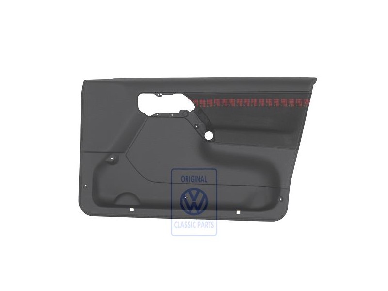 Original VW Door Panel Trim (Cloth) Black/Red - 1H4867012BHDYE