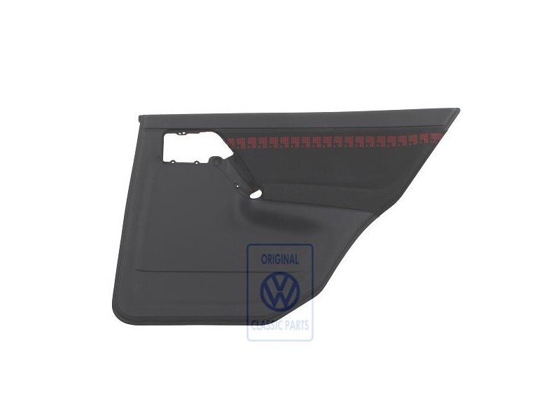 Original VW Door Panel Trim (Cloth) Black/Red - 1H4867212BDECZ