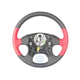 Original VW Steering Wheel (Leather) Satin Black/Flash Red - 1H0419091AMEQZ
