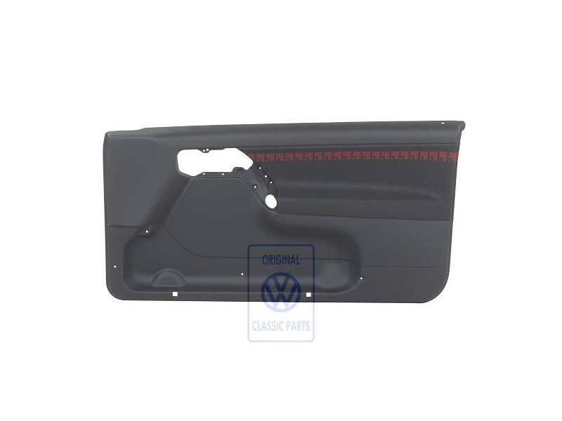 Original VW Door Panel Trim (Cloth) Black/Red - 1H3867012APECZ
