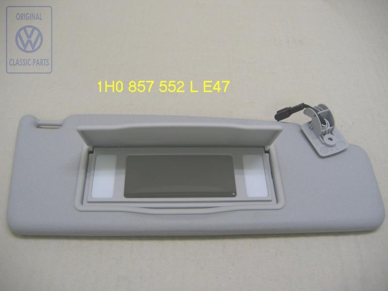 Original VW Sun Visor With Illuminated Mirror And Cover - 1H0857552L E47