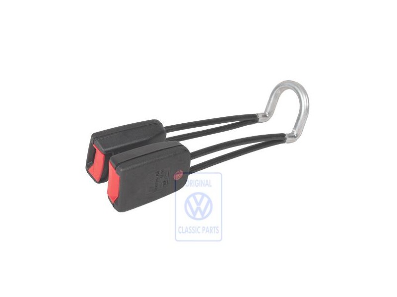 Original VW Double Belt Latch Satin Black/Fire Red - 1H0857739A FCN