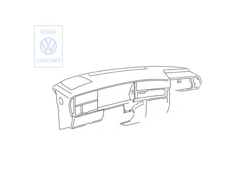 Original VW Dash Panel, Padded Mauritius Blue - 1H6857003Q H45