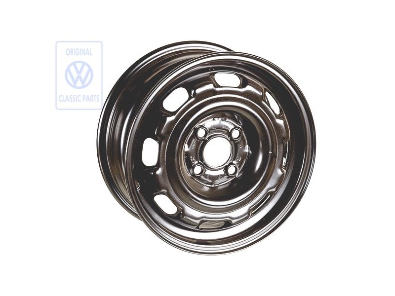 Original VW Steel Rim Rally Black - 1HM601025 03C