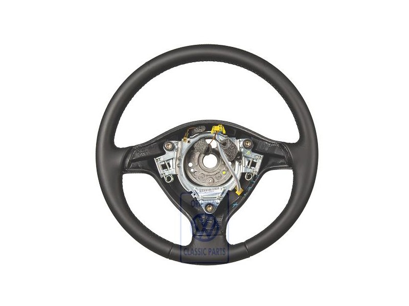 Original VW Sports Steering Wheel(Leather) Black/Green - 1J0419091AELME