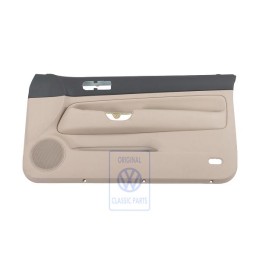 Original VW Door Panel Trim (Leather) Black/Light Beige - 1J3867012ERLKY