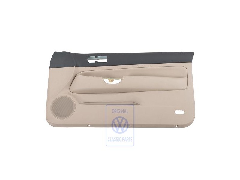 Original VW Door Panel Trim (Leather) Black/Light Beige - 1J3867012ERLKY