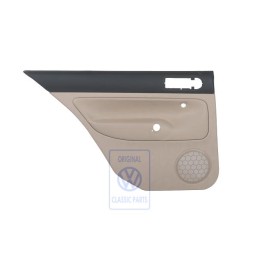 Original VW Door Panel Trim (Leather) Black/Light Beige - 1J6867211BPLKY