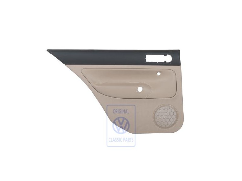 Original VW Door Panel Trim (Leather) Black/Light Beige - 1J6867211BPLKY