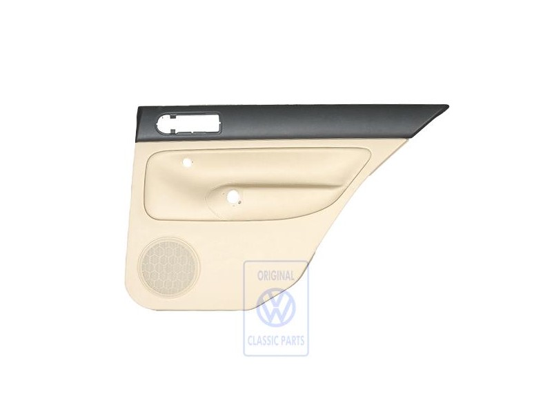 Original VW Door Panel Trim (Leather) Black/Light Beige - 1J6867212BPLKY