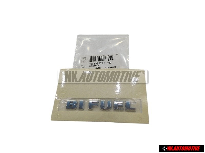 Original VW BI FUEL Rear Boot Badge Emblem Chrome - 1J0853675N 739