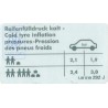 Original VW Data Plate For Tyre Pressure - 1J0010292J
