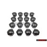16x Original VW Wheel Bolt Cover Lug Nut Cap Black - 321601173A 01C