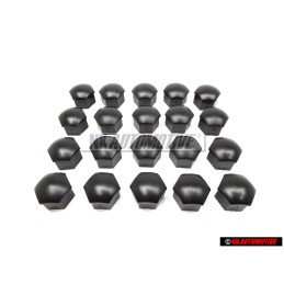 20x Original VW Wheel Bolt Cover Lug Nut Cap Black - 321601173A 01C