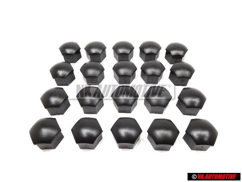 20x Original VW Wheel Bolt Cover Lug Nut Cap Black - 321601173A 01C