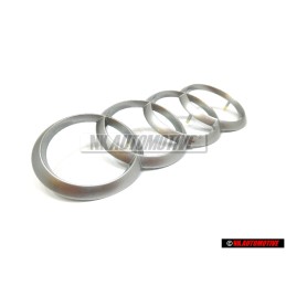 Original Audi Rings Engine Cover Badge Emblem Silver - 022103940